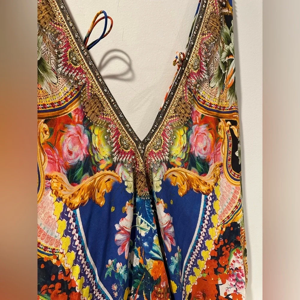 Czarina Women's Floral Resort Silk Dress - Picture 4 of 11